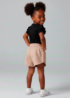 Rovitex - Conjunto Infantil Feminino Short Blusa Preto - ROVITEX