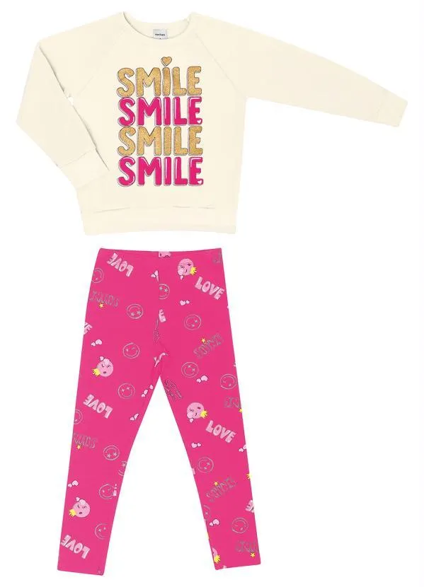 Rovi Kids - Conjunto Infantil Menina Smile Bege