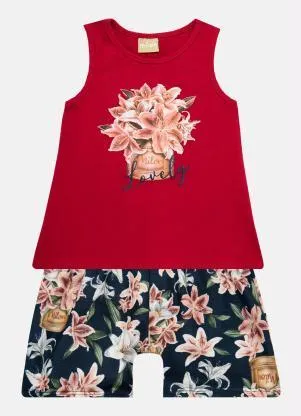 Milon - Conjunto Infantil MeninaVermelho - MILON