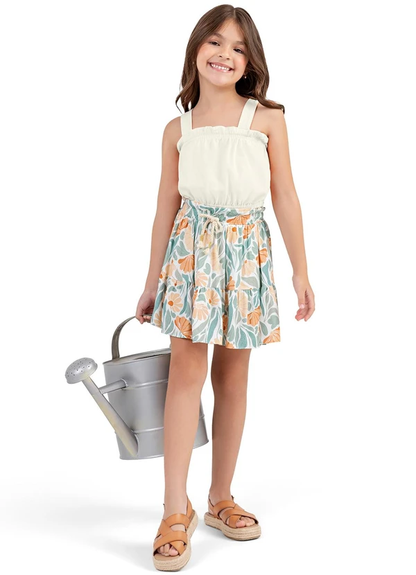 Colorittá - Conjunto Infantil Floral Alegre Colorittá Bege