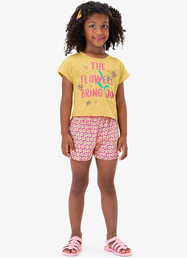 Rovi Kids - Conjunto Infantil Flowers Amarelo
