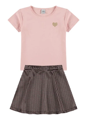 Vida Costeira - Conjunto Infantil Holographic Heart Rosa - VIDA COSTEIRA