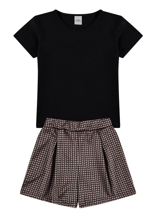 Vida Costeira - Conjunto Infantil Jacquard Shine Preto 2