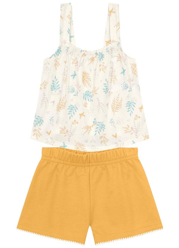 Brandili - Conjunto Infantil Jardim de Borboletas Bege