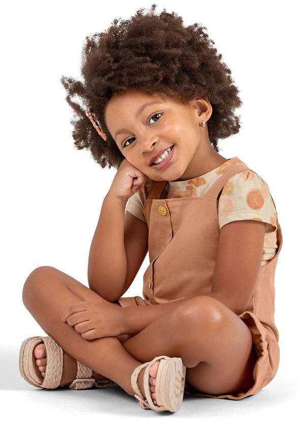 Colorittá - Conjunto Infantil Jardineira Colorittá Bege 2