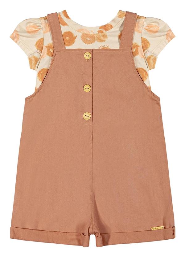 Colorittá - Conjunto Infantil Jardineira Colorittá Bege 3