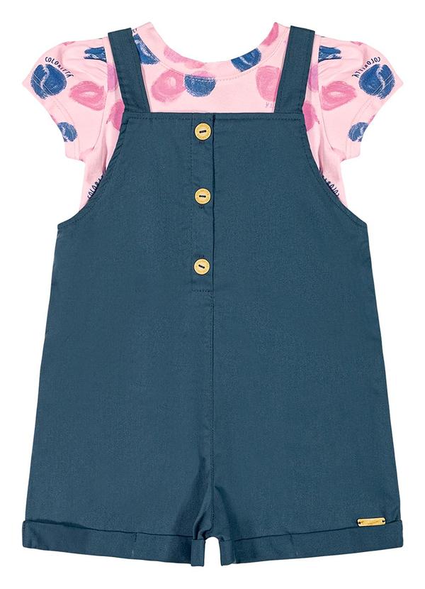 Colorittá - Conjunto Infantil  Jardineira Colorittá Rosa