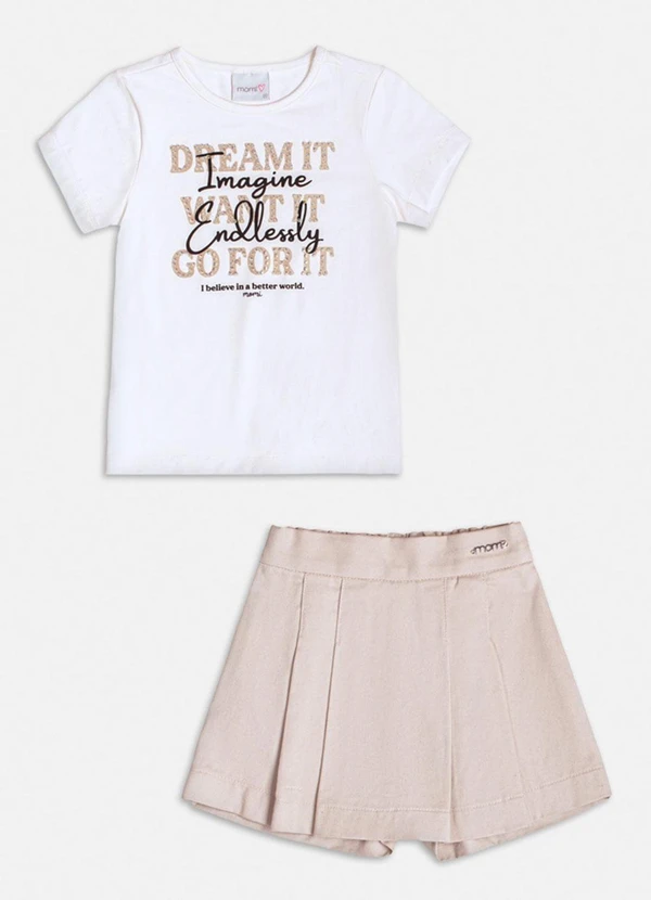 Momi - Conjunto Infantil Lettering com Strass Branco 1