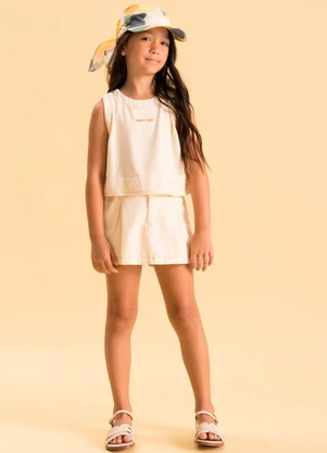 Bugbee - Conjunto Infantil Liso Algodão Lyocel Amarelo - BUGBEE
