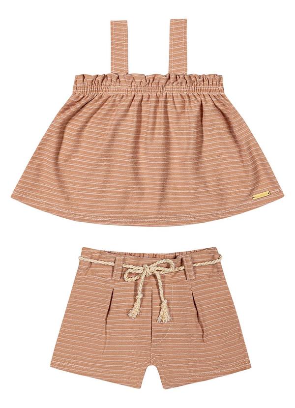 Colorittá - Conjunto Infantil  Listrado Colorittá Marrom