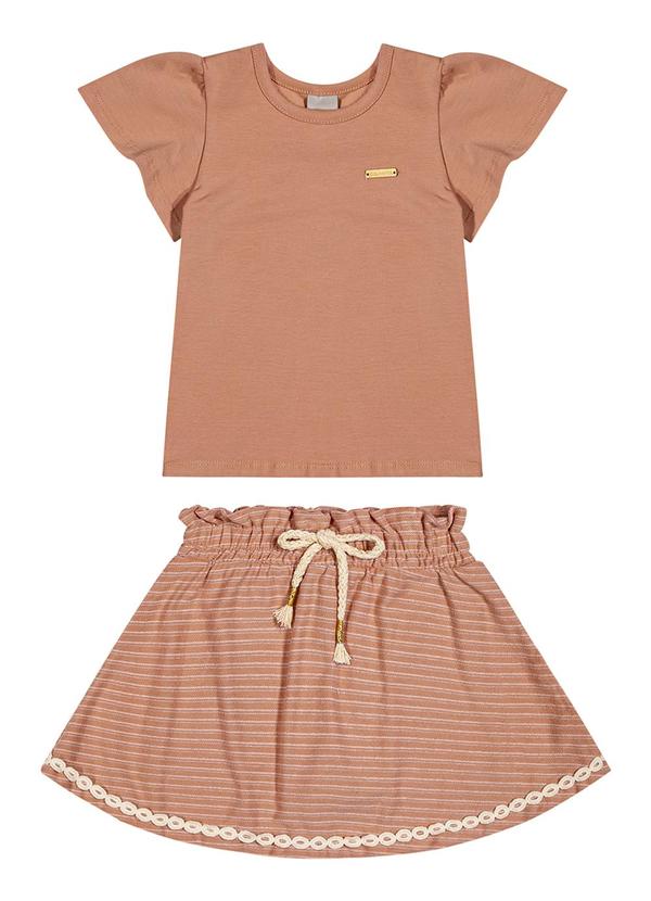 Colorittá - Conjunto Infantil  Listrado Colorittá Marrom