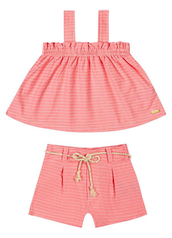 Colorittá - Conjunto Infantil  Listrado Colorittá Rosa