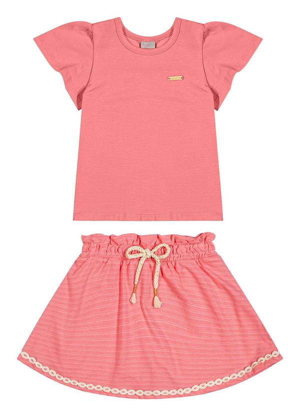Colorittá - Conjunto Infantil  Listrado Colorittá Rosa