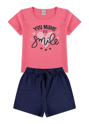 Vida Costeira - Conjunto Infantil Make Me Smile Rosa - VIDA COSTEIRA