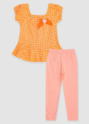 Turminha - Conjunto Infantil Malha Tradic Cotton Laranja - TURMINHA
