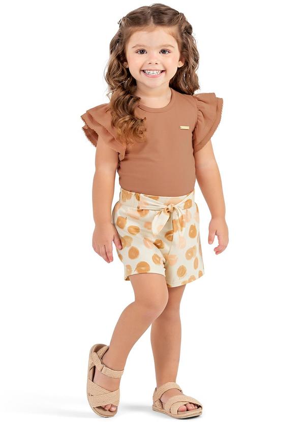 Colorittá - Conjunto Infantil Manga Babado Colorittá Laranja