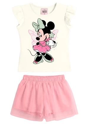 Brandili - Conjunto Infantil Minnie Bege - BRANDILI