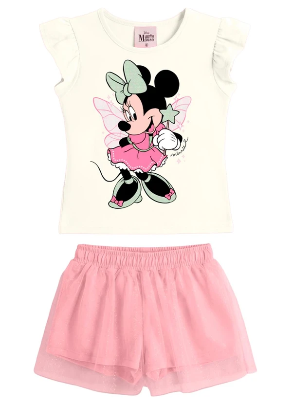 Brandili - Conjunto Infantil Minnie Bege