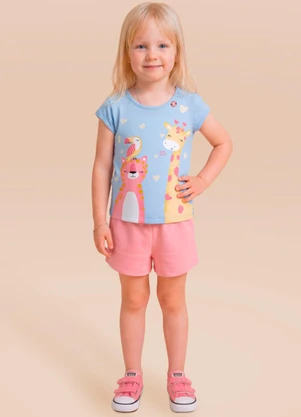 Brandili - Conjunto Infantil Meia Malha Animais Azul - BRANDILI