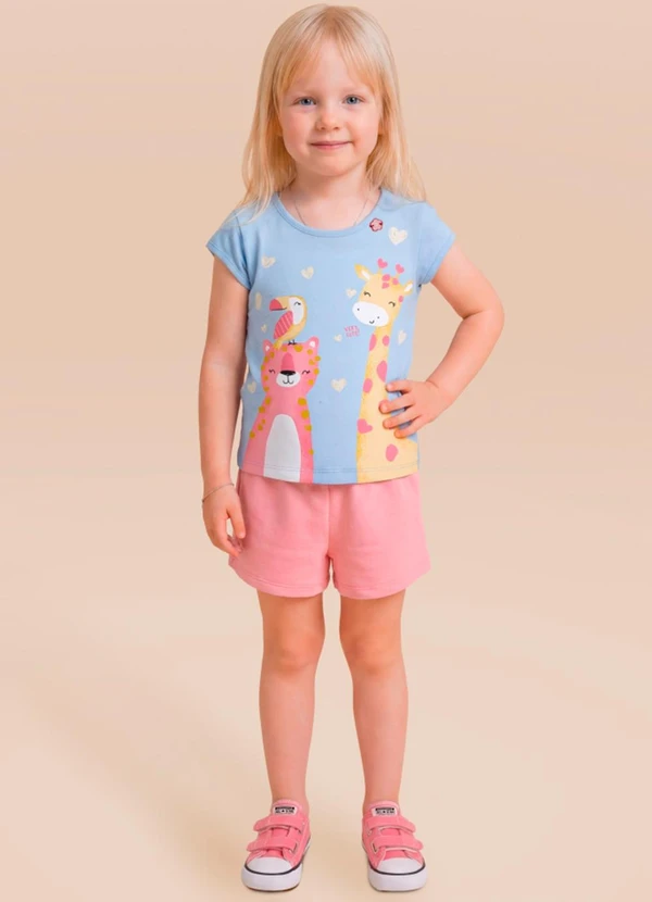 Brandili - Conjunto Infantil Meia Malha Animais Azul
