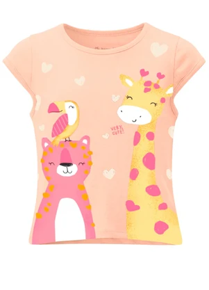 Brandili - Conjunto Infantil Meia Malha Animais Rosa - BRANDILI