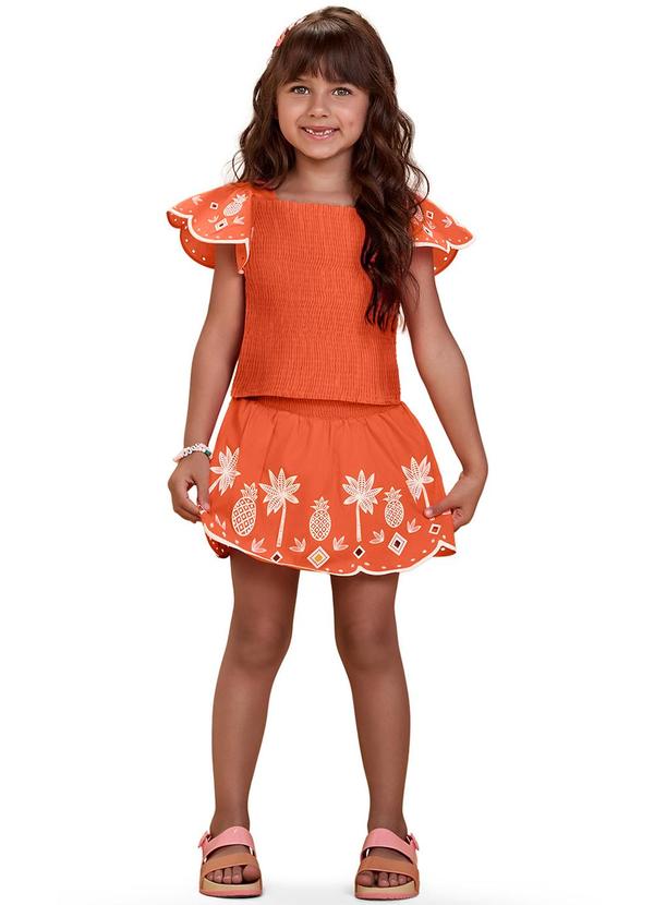 Nanai - Conjunto Infantil Menina Abacaxi Laranja