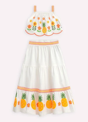 Nanai - Conjunto Infantil Menina Abacaxi Off White - NANAI
