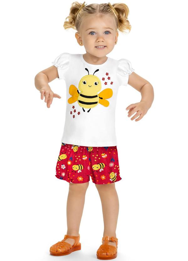 Kyly - Conjunto Infantil Menina Abelha Branco