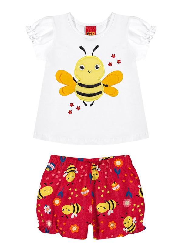 Kyly - Conjunto Infantil Menina Abelha Branco 2