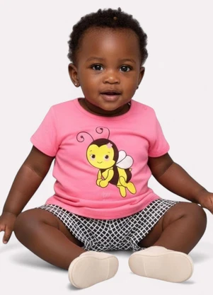 Kyly - Conjunto Infantil Menina Abelha Pink - KYLY