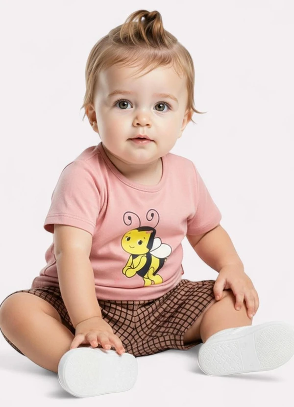 Kyly - Conjunto Infantil Menina Abelha Rosa