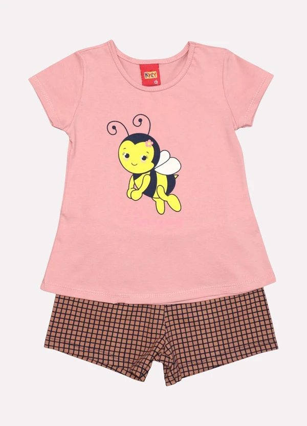 Kyly - Conjunto Infantil Menina Abelha Rosa 2