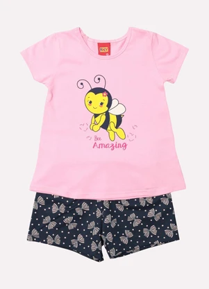 Kyly - Conjunto Infantil Menina Abelha Rosa - KYLY