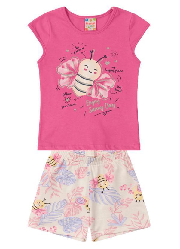 Brandili - Conjunto Infantil Menina Abelhinha Rosa