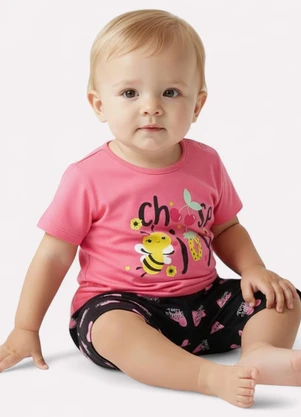 Kyly - Conjunto Infantil Menina Abelhinha Rosa - KYLY