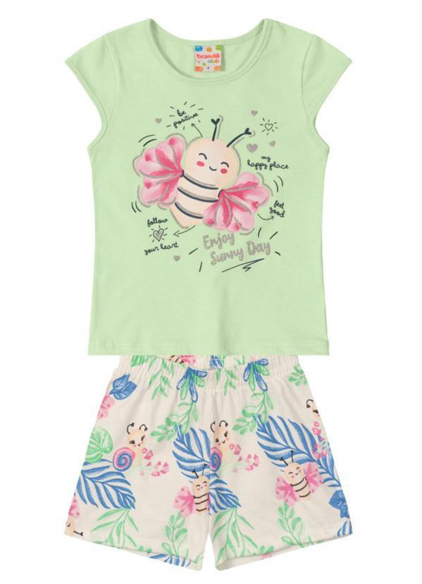 Brandili - Conjunto Infantil Menina Abelhinha Verde