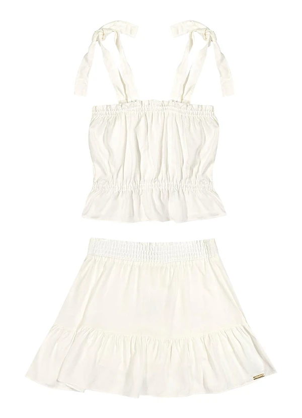 Colorittá - Conjunto Infantil Menina Alças Colorittá Bege 1