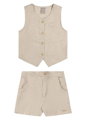 Colorittá - Conjunto Infantil Menina Alfaiataria Bege - COLORITTÁ