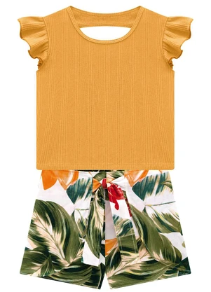 Nanai - Conjunto Infantil Menina Amarelo Queimado - NANAI