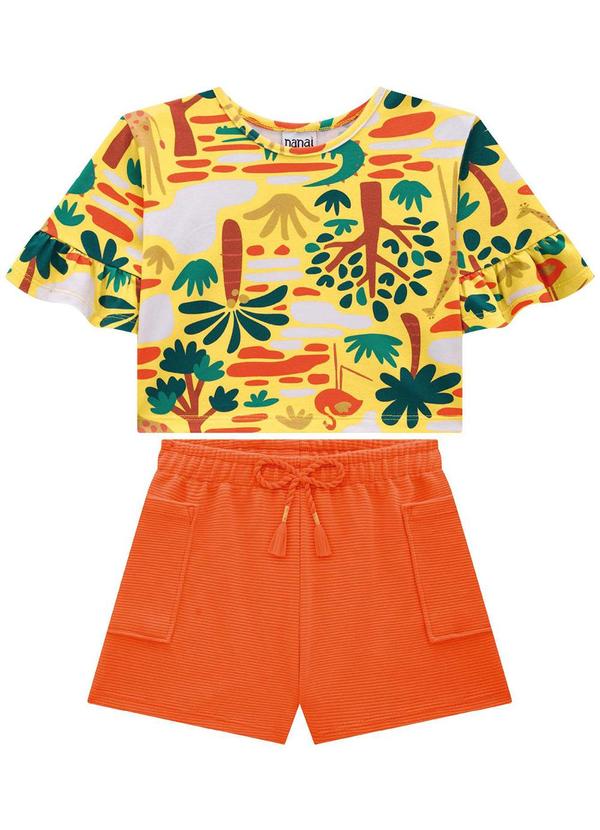 Nanai - Conjunto Infantil Menina Amarelo