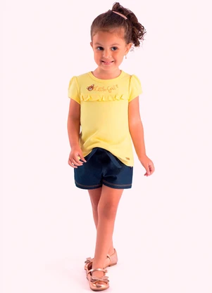Duduka - Conjunto Infantil Menina Amarelo - DUDUKA