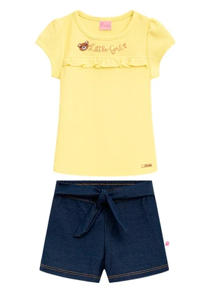 Duduka - Conjunto Infantil Menina Amarelo - DUDUKA