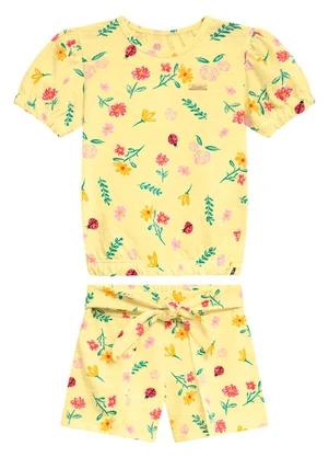 Duduka - Conjunto Infantil Menina Amarelo - DUDUKA