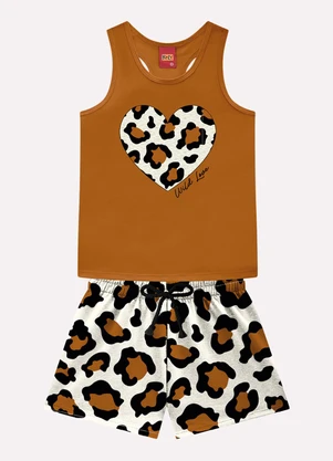 Kyly - Conjunto Infantil Menina Animal Print Amarelo - KYLY