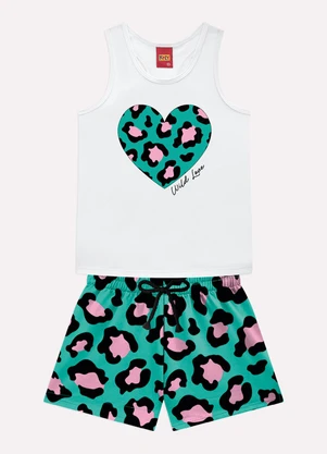 Kyly - Conjunto Infantil Menina Animal Print Branco - KYLY