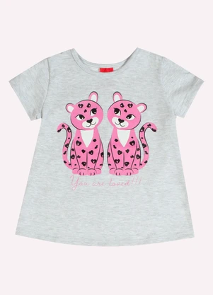 Kyly - Conjunto Infantil Menina Animal Print Cinza - KYLY