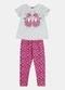Kyly - Conjunto Infantil Menina Animal Print Off White - variação: Cinza