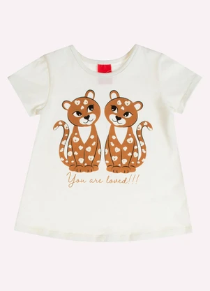 Kyly - Conjunto Infantil Menina Animal Print Off White - KYLY