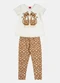 Kyly - Conjunto Infantil Menina Animal Print Off White - variação: Off White