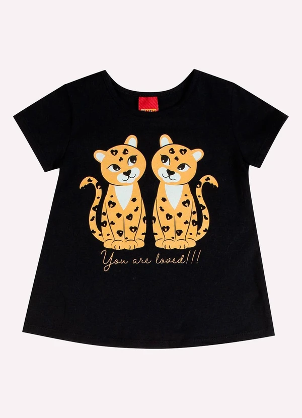 Kyly - Conjunto Infantil Menina Animal Print Preto 2